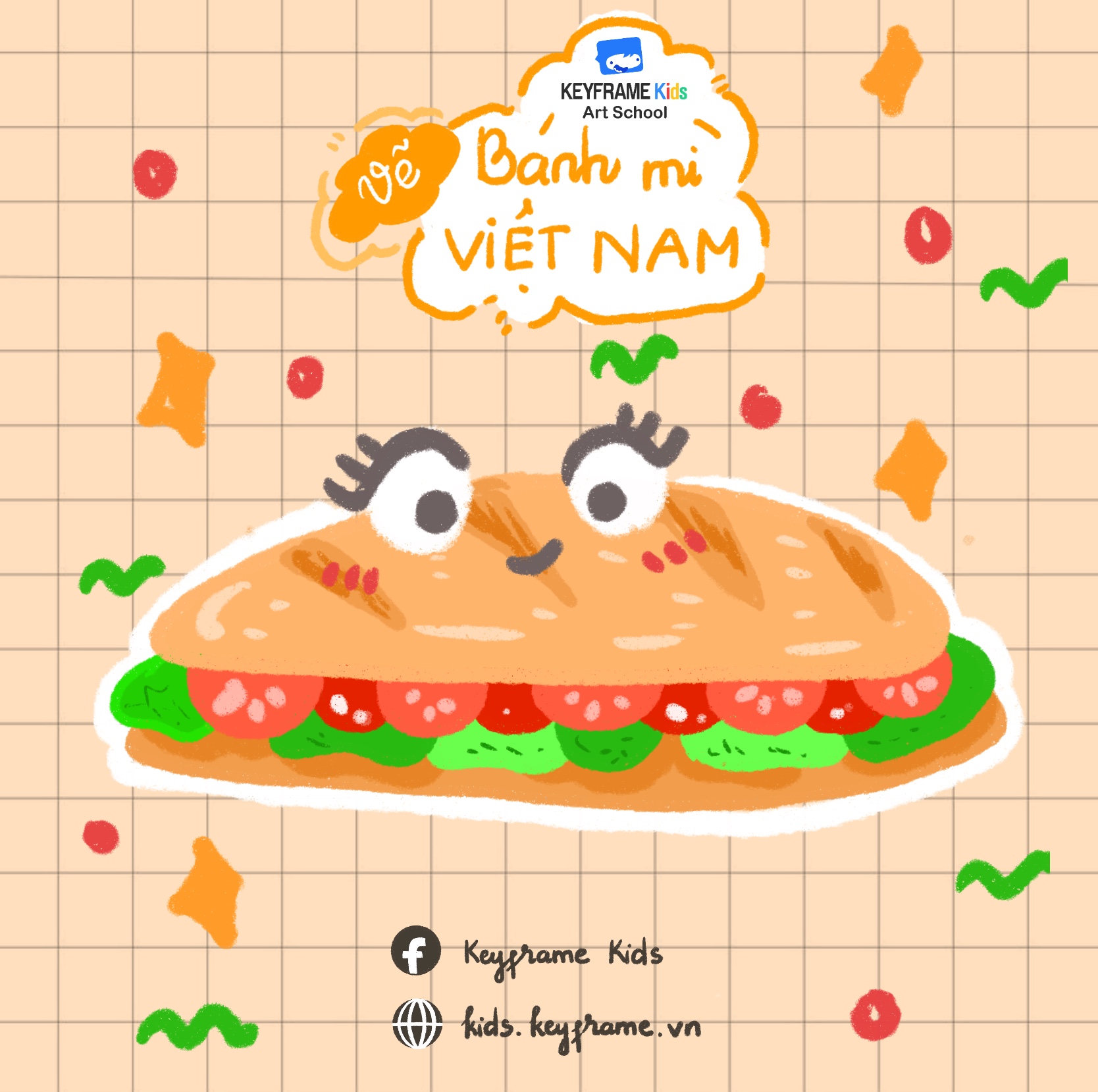 Hướng dẫn vẽ bánh mì Việt Nam siêu cute