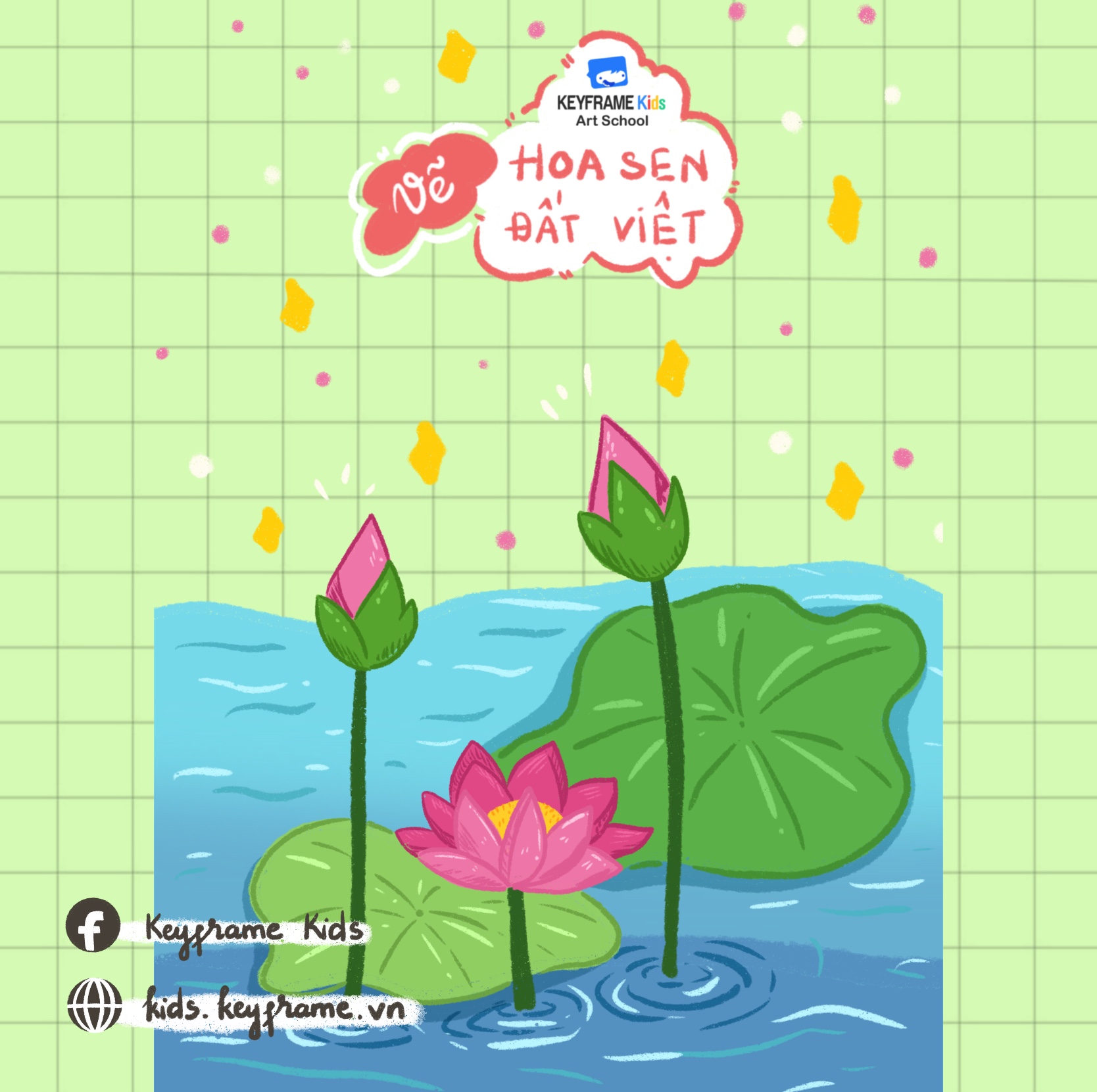Hướng dẫn bé vẽ hoa sen Đất Việt | Việt Nam Sáng Ngời | Keyframe Kids